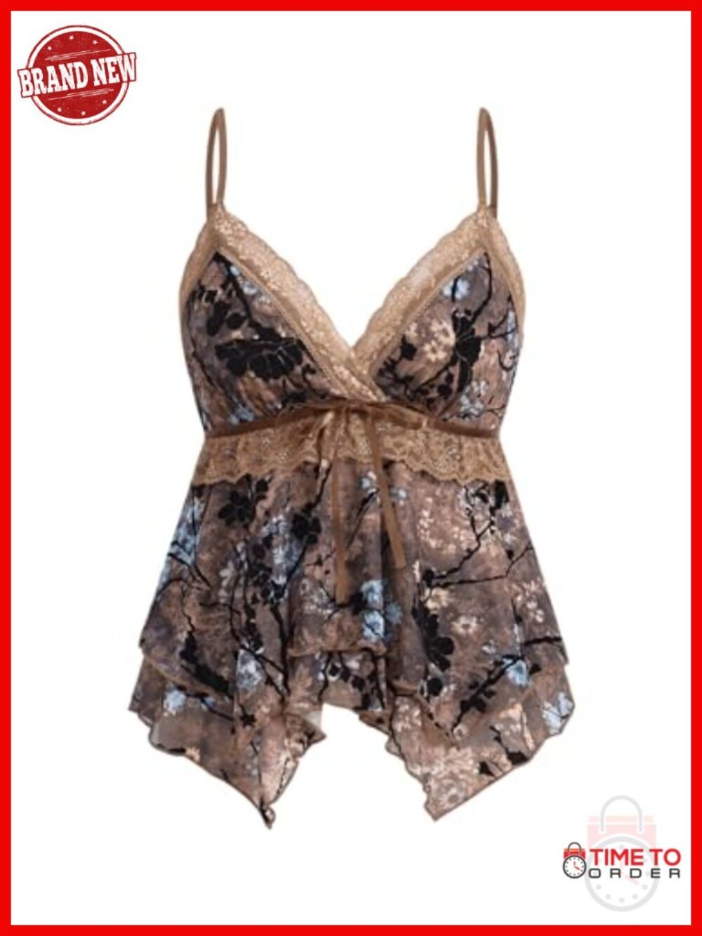 Y2K Babydoll Summer Tank Top Floral Lace Flowy Mesh Shirt Going Out Whimsical